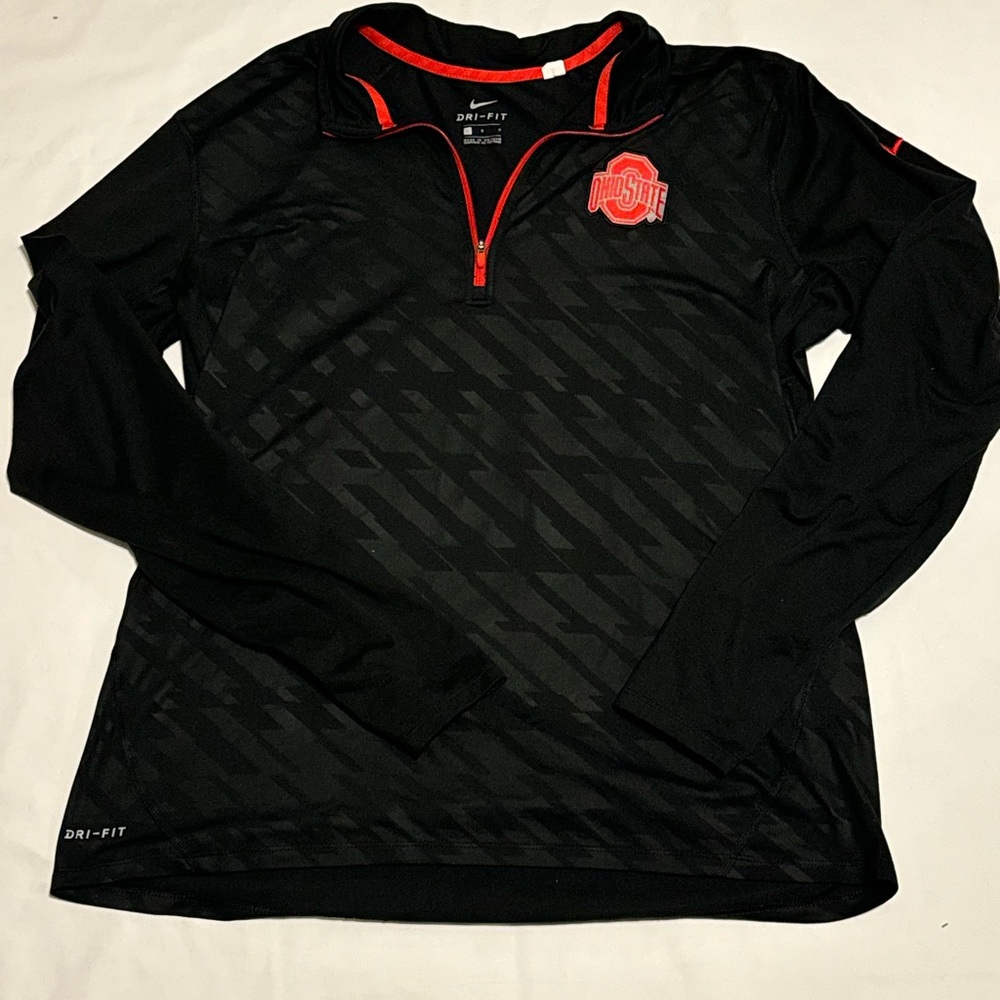 Ohio State Nike Dri-Fit Long Sleeve Quarter Zip Pullover Black Size Large